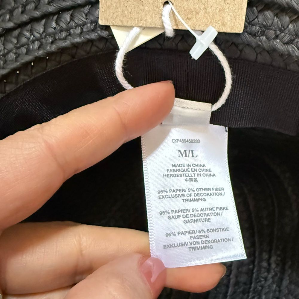 Madewell Packable Braided Straw Hat in Almost Black M/L NWT - Picture 8 of 15